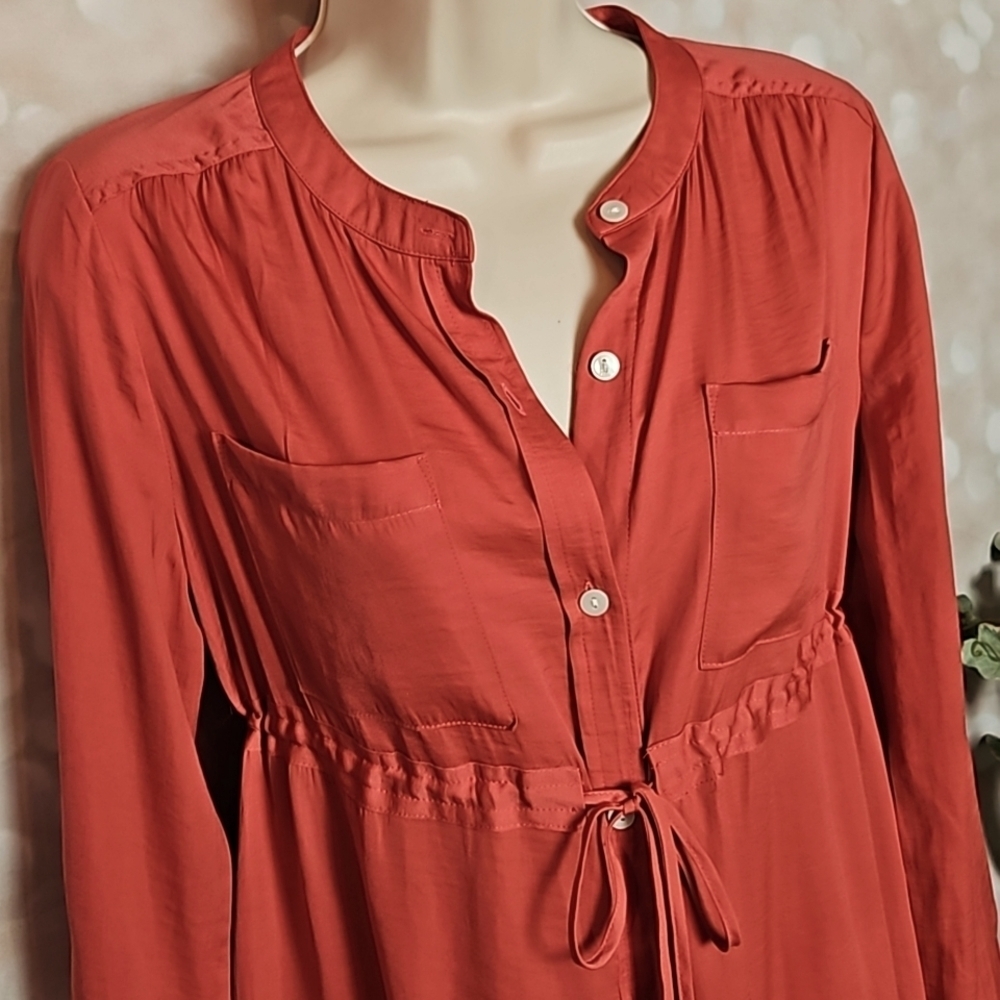 A.Glow | Deep Coral Lightweight Highwaisted Dress - Picture 2 of 8